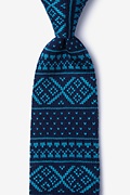 Fair Isle Navy Blue Knit Tie Photo (0)