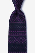 Fair Isle Navy Blue Knit Tie Photo (0)