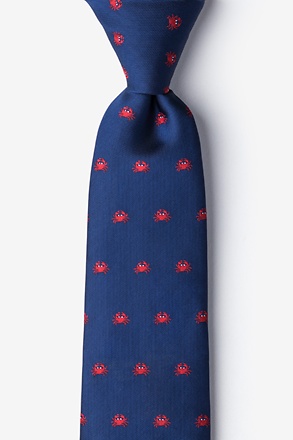 Feelin' Crabby Navy Blue Tie