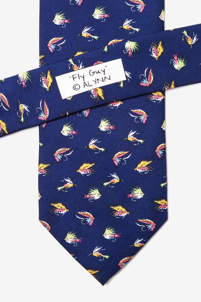 Fly Guy Tie by Alynn - Navy Blue Silk