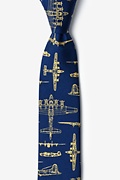 Flying Fortress Navy Blue Skinny Tie Photo (0)