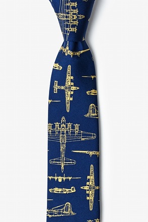 _Flying Fortress Navy Blue Skinny Tie_
