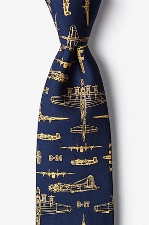 Flying Fortress Navy Blue Tie