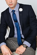 Gough Navy Blue Skinny Tie Photo (2)