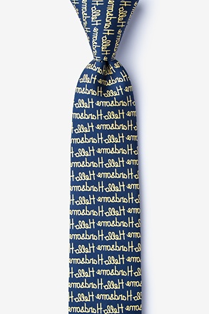 _Hello Handsome Navy Blue Skinny Tie_