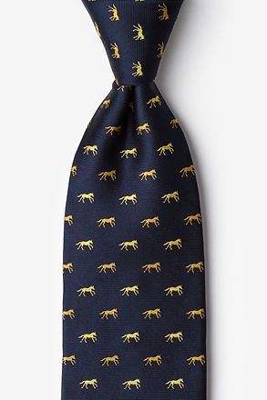 Blue Horses and Horse Shoes All Over Men's Tie