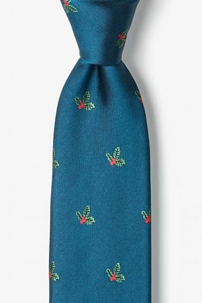 Holly-er Than Thou Navy Blue Tie