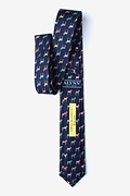 Horse Blanket Navy Blue Skinny Tie Photo (1)