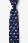 Horse Blanket Navy Blue Skinny Tie Photo (0)