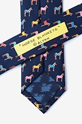 Horse Navy Blue Skinny Tie Photo (2)
