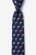 Horse Navy Blue Skinny Tie Photo (0)