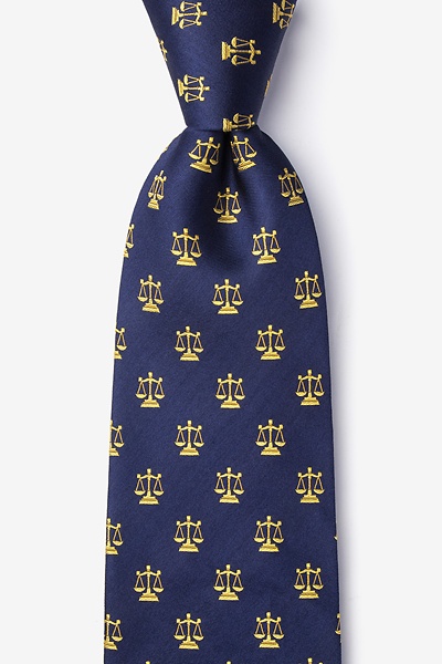 Navy Blue Silk Justice Served Tie