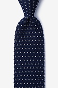 Laos Navy Blue Knit Tie Photo (0)