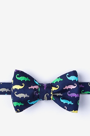 Later Gator Navy Blue Self-Tie Bow Tie