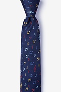 Let's Compare Notes Navy Blue Skinny Tie Photo (0)