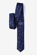 Let's Compare Notes Navy Blue Skinny Tie Photo (1)