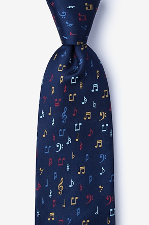 Let's Compare Notes Navy Blue Tie