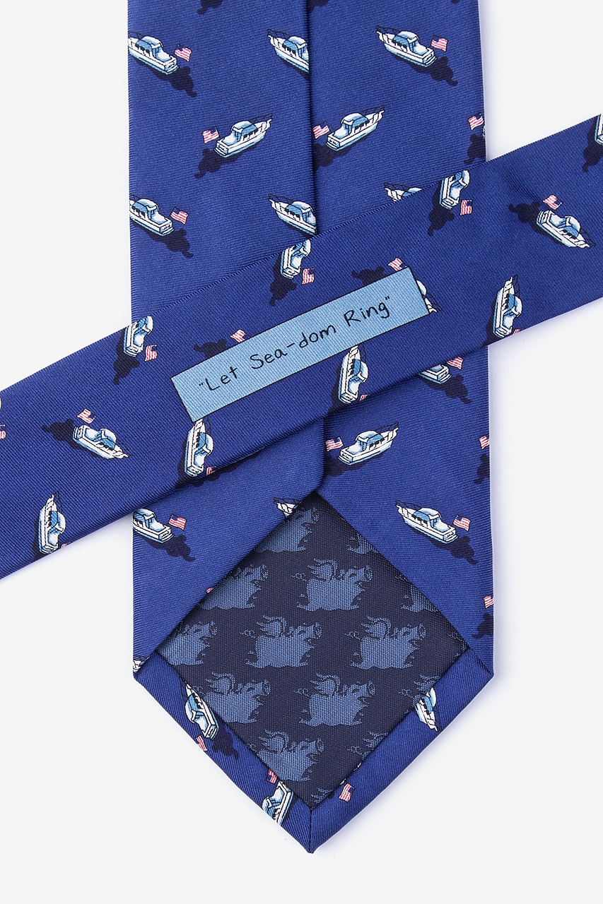 Let Sea-dom Ring Navy Blue Extra Long Tie Photo (2)