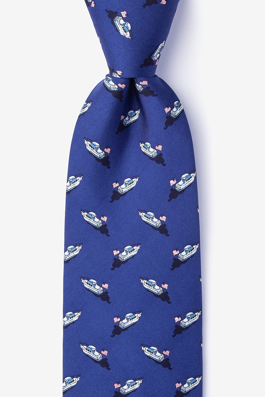Let Sea-dom Ring Navy Blue Extra Long Tie Photo (0)