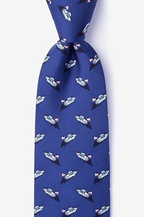 Let Sea-dom Ring Navy Blue Extra Long Tie