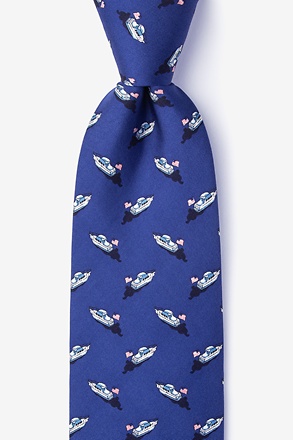 Let Sea-dom Ring Navy Blue Tie