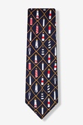 Lighthouses Navy Blue Tie Photo (1)