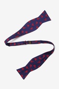 Lobsters Navy Blue Self-Tie Bow Tie Photo (1)