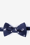 Majestic Elk Navy Blue Self-Tie Bow Tie Photo (0)