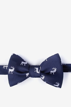 _Majestic Elk Navy Blue Self-Tie Bow Tie_