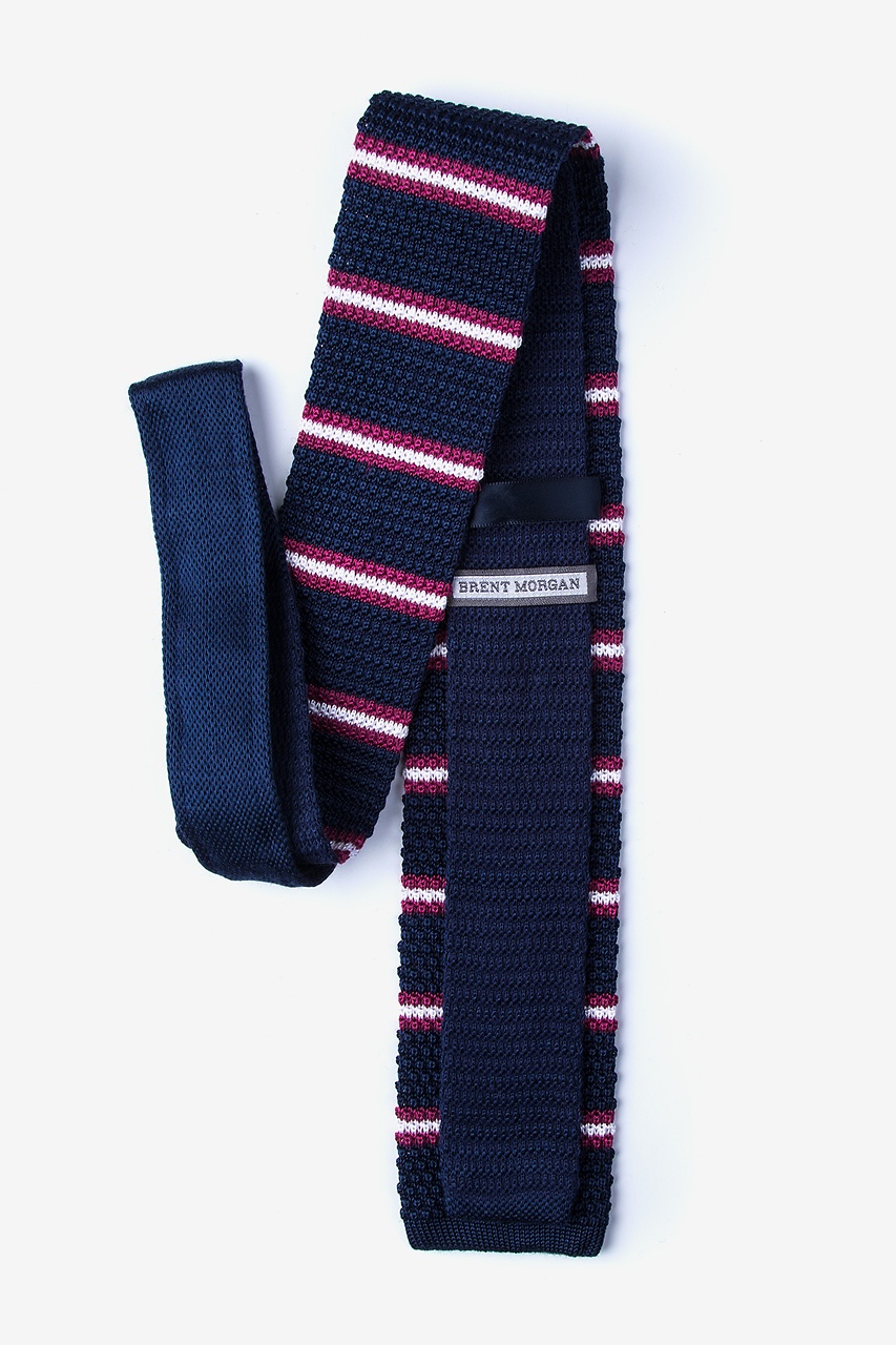 Navy Blue Silk Maltese Stripe Knit Tie | Ties.com