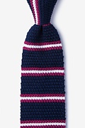 Maltese Stripe Navy Blue Knit Tie Photo (0)