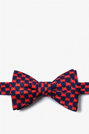 Micro Crabs Navy Blue Self-Tie Bow Tie