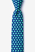 Micro Sea Turtles Navy Blue Skinny Tie Photo (0)