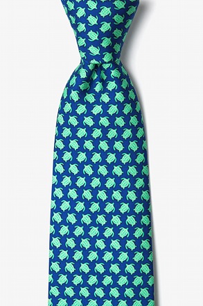 _Micro Sea Turtles Navy Blue Tie_