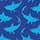 Navy Blue Silk Micro Sharks Self-Tie Bow Tie
