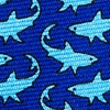 Navy Blue Silk Micro Sharks Tie