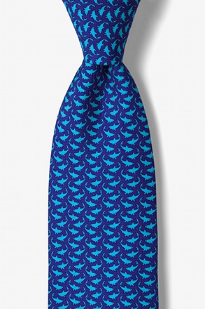 _Micro Sharks Navy Blue Tie_