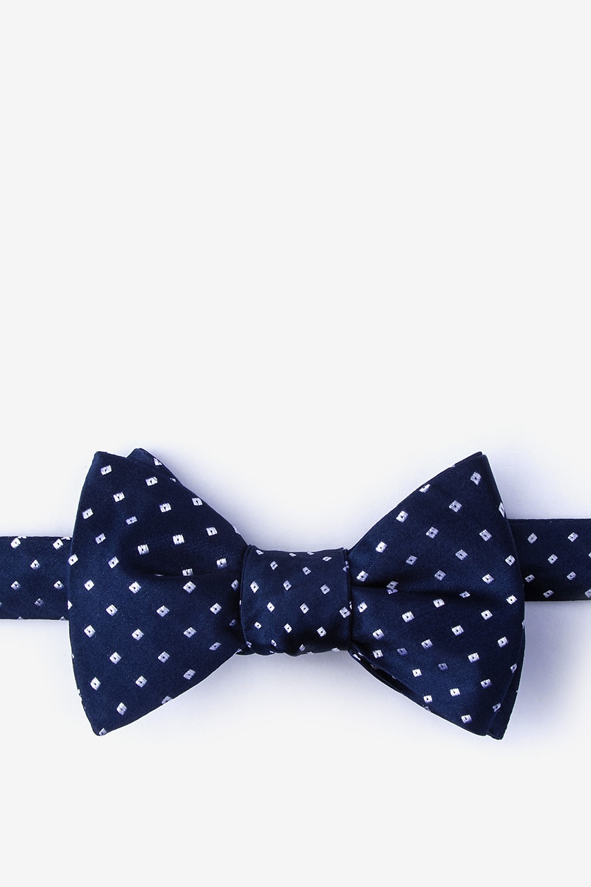 Navy Blue Silk Misool Self-Tie Bow Tie | Ties.com