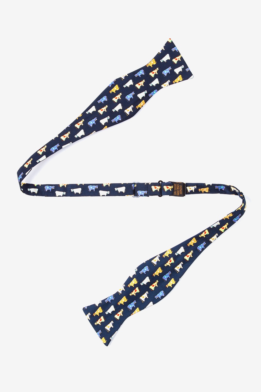 Moo Moo Navy Blue Self-Tie Bow Tie Photo (1)
