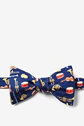 Musical Instruments Navy Blue Self-Tie Bow Tie Photo (0)