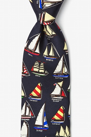 Name that Boat Navy Blue Tie
