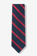 Navy & Red Stripe Navy Blue Tie Photo (0)