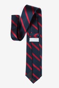 Navy & Red Stripe Navy Blue Tie Photo (1)