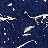 Navy Blue Silk Navy Blue Dig Fossils Extra Long Tie