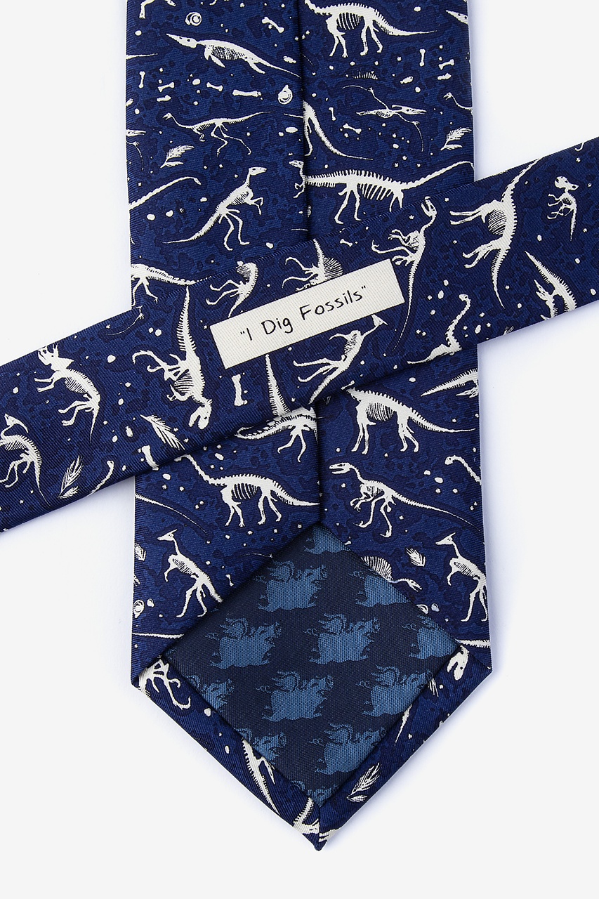 Navy Blue Dig Fossils Extra Long Tie Photo (2)