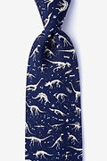 Navy Blue Dig Fossils Extra Long Tie Photo (0)