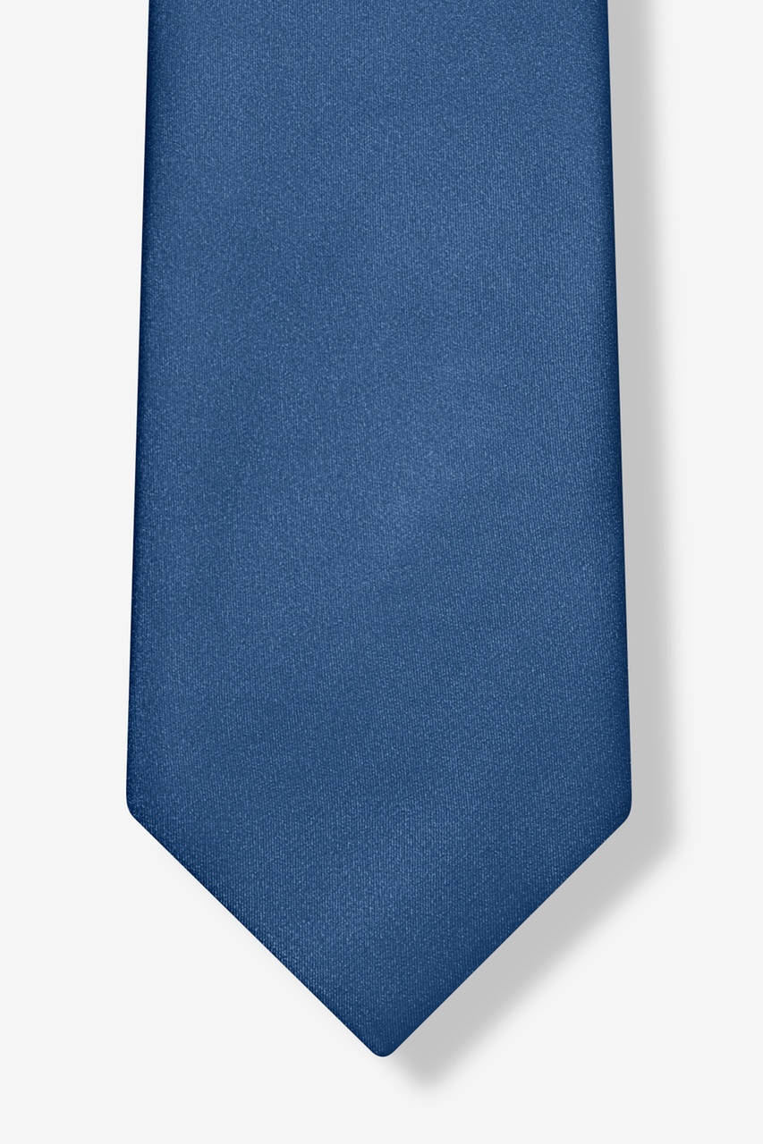 XL Length Navy Blue Tie with Checks 