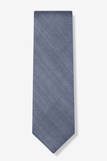 Navy Blue Solid Stitch Extra Long Tie Photo (0)