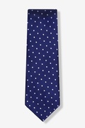 Navy with White Dots Navy Blue Extra Long Tie Photo (0)