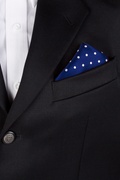 Navy with White Dots Navy Blue Pocket Square Photo (1)